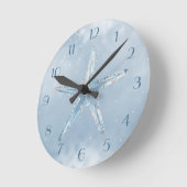 Blauwe vis met sterren ronde klok (Hoek)