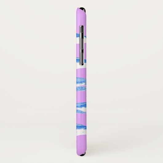 Blauwe vis op lila Case-Mate iPhone case (Achterkant/links)