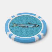 Blauwe vis poker chips (Enkel)