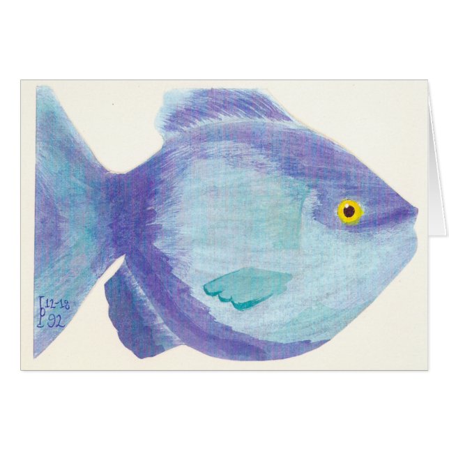Blauwe vis - Waterverf (Voorkant Horizontaal)