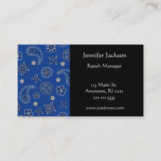 Blauwe Visitekaartjes Bandana