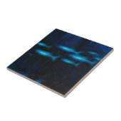 Blauwe vissilhouettes tegeltje (Zijkant)