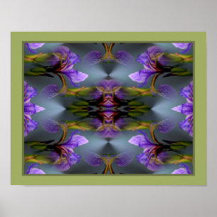 Blauwe Vlag Iris Bloem Abstracte Natuur Poster
