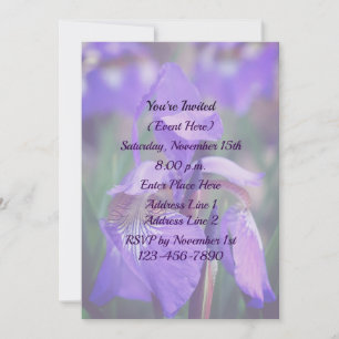 Blauwe Vlag Iris Flower Party Kaart