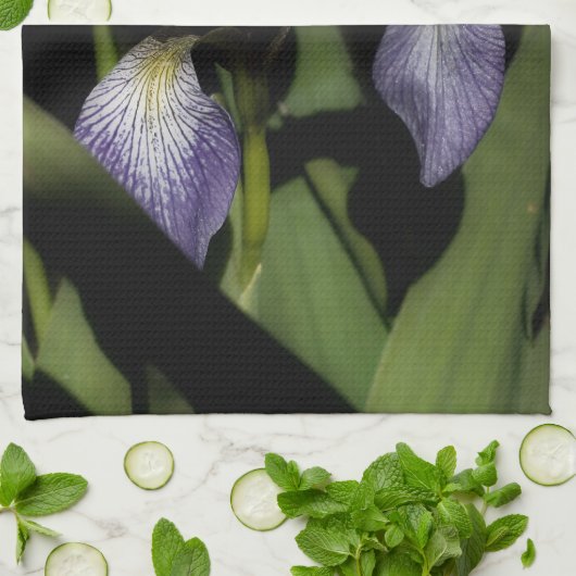 Blauwe vlag Iris-ventilator Theedoek (Gevouwen)