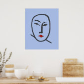 Blauwe vlakken Abstract Poster (Keuken)