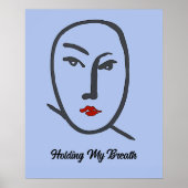 Blauwe vlakken Abstract Poster (Voorkant)