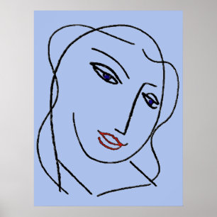 Blauwe vlakken Abstract Poster