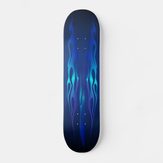 Blauwe vlam op blauw skateboard (Voorkant)