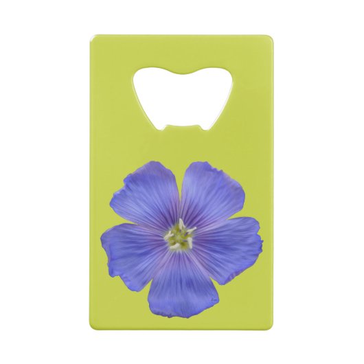 Blauwe vlas #1 kredietkaart flessenopener (Achterkant)