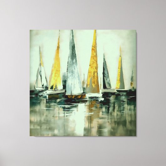 Blauwe vlasgeel en grijze nagels op stilstaand wat canvas afdruk (Voorkant)