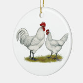 Blauwe vleeskuikens keramisch ornament (Links)