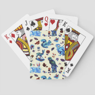  Blauwe Vlek Bosdieren Pokerkaarten