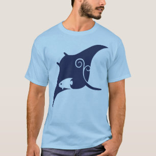 Blauwe vlek t-shirt