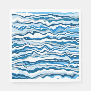 Blauwe, vlekvormig, gestreept met een kunstkleurig servet