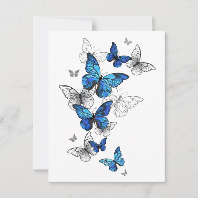 Blauwe Vliegende Vlinders Morpho (Voorkant)