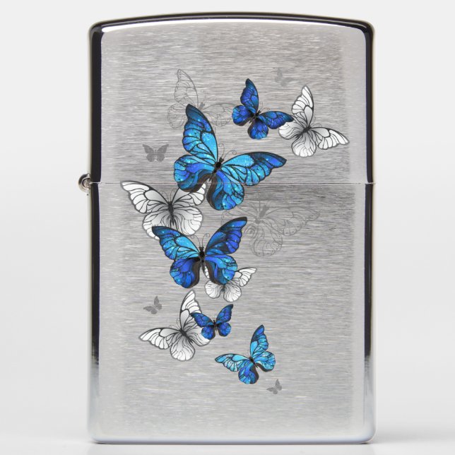 Blauwe Vliegende Vlinders Morpho (Voorkant)