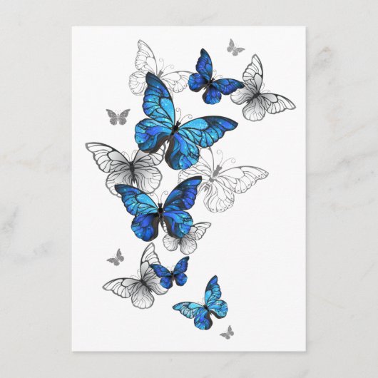 Blauwe Vliegende Vlinders Morpho Advieskaart (Voorkant)