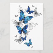 Blauwe Vliegende Vlinders Morpho Advieskaart (Voorkant)