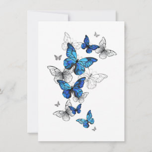 Blauwe Vliegende Vlinders Morpho Bedankkaart