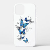 Blauwe Vliegende Vlinders Morpho Case-Mate iPhone Case (Achterkant)