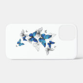 Blauwe Vliegende Vlinders Morpho Case-Mate iPhone Case (Achterkant (horizontaal))