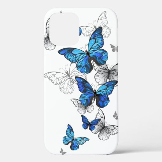 Blauwe Vliegende Vlinders Morpho Case-Mate iPhone Case (Achterkant)