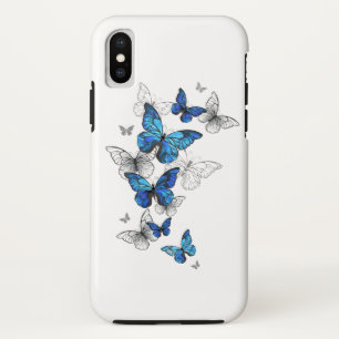 Blauwe Vliegende Vlinders Morpho iPhone XS Hoesje