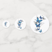 Blauwe Vliegende Vlinders Morpho Confetti (Achterkanten)