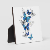 Blauwe Vliegende Vlinders Morpho Fotoplaat (Voorkant)