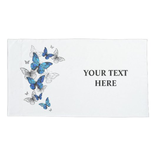Blauwe Vliegende Vlinders Morpho Kussensloop (Achterkant)
