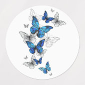 Blauwe Vliegende Vlinders Morpho Labels (Design 2)