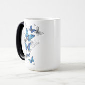 Blauwe Vliegende Vlinders Morpho Magische Mok (Voorkant links)