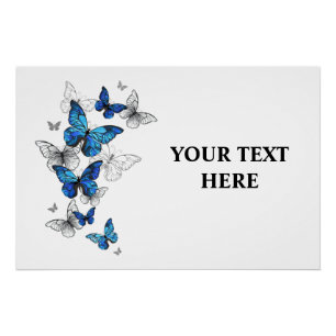 Blauwe Vliegende Vlinders Morpho Perfect Poster