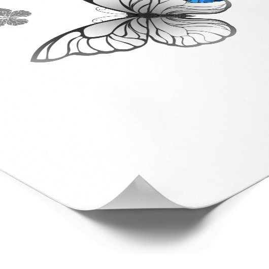 Blauwe Vliegende Vlinders Morpho Poster (Hoek)