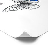 Blauwe Vliegende Vlinders Morpho Poster (Hoek)