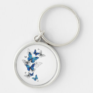 Blauwe Vliegende Vlinders Morpho Sleutelhanger