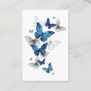 Blauwe Vliegende Vlinders Morpho Visitekaartje