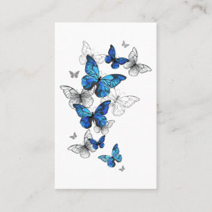 Blauwe Vliegende Vlinders Morpho Visitekaartje