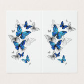 Blauwe Vliegende Vlinders Morpho Visitekaartjes (Buitenkant ongevouwen)