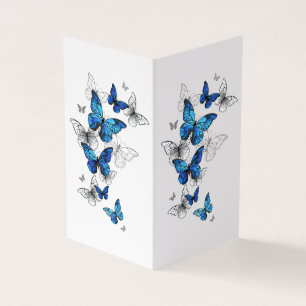 Blauwe Vliegende Vlinders Morpho Visitekaartjes