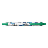 Blauwe Vliegende Vlinders Morpho Zwarte Inkt Pen (Achterkant)
