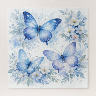 Blauwe Vlinder Bloemstuk Legpuzzel