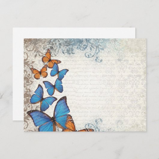 Blauwe vlinder briefkaart (Voorkant / Achterkant)