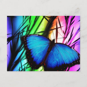 Blauwe vlinder briefkaart
