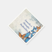  Blauwe Vlinder bruiloft Servet (Hoek)