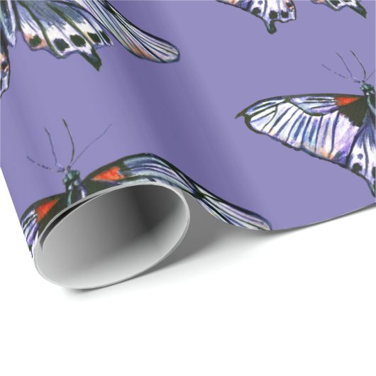 Blauwe vlinder cadeaupapier (Rol Hoek)