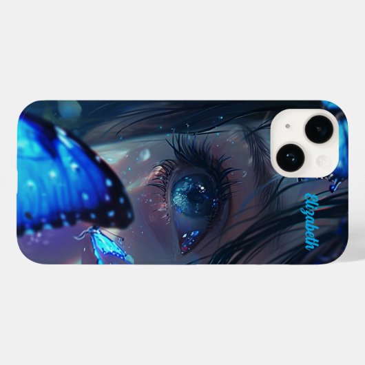 Blauwe vlinder Case-Mate iPhone case (Achterkant (horizontaal))