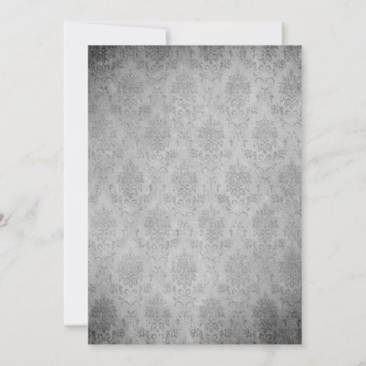 Blauwe Vlinder Damask Save the Date Aankondiging (Achterkant)