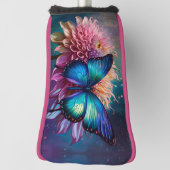 Blauwe vlinder en de Dahlia Golfheadcover (Draai 90)